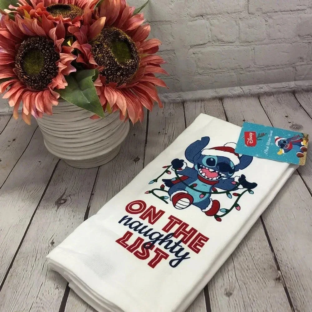 NWT stitch kitchen towel ON THE NAUGHTY LIST